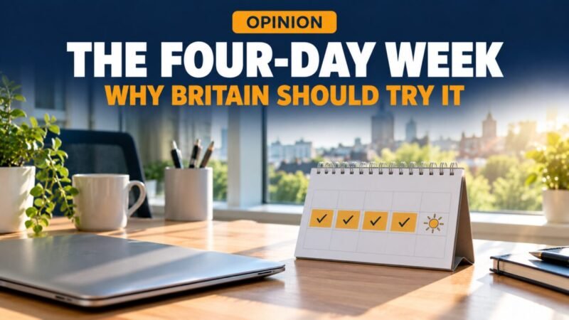 Four-day week: desk calendar showing a four-day working week