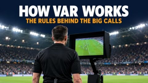 How VAR works: referee checking the pitchside monitor