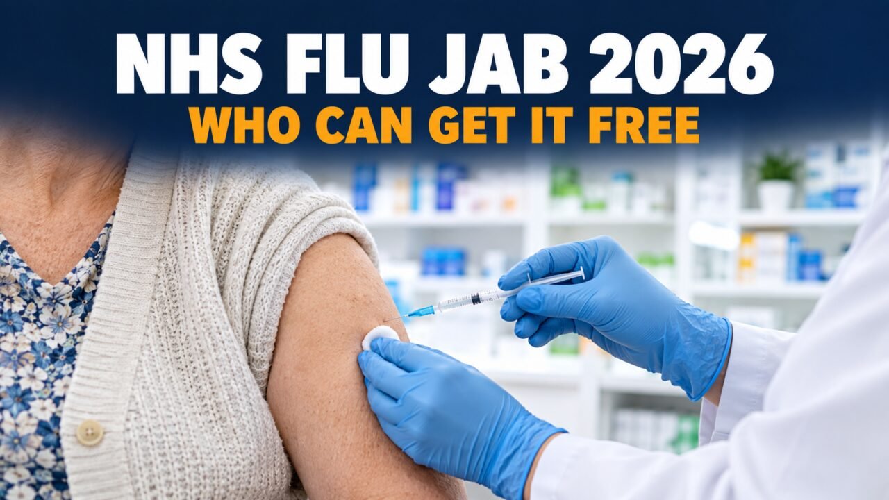 NHS flu jab 2026: pharmacist giving a flu vaccine