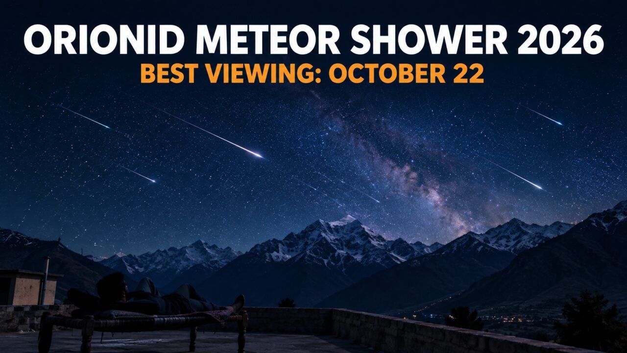 Orionid meteor shower 2026 meteors streaking over mountains at night
