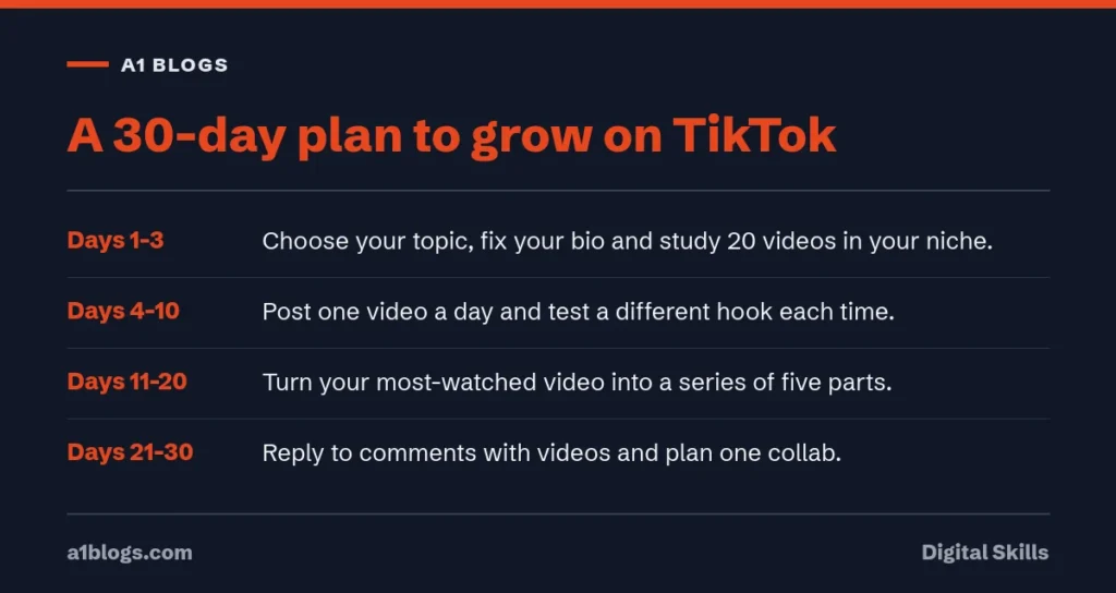 Free TikTok followers: a 30-day plan to grow on TikTok