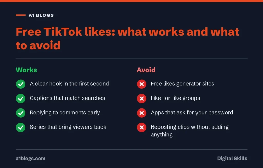 Free TikTok likes: methods that work compared with sites to avoid