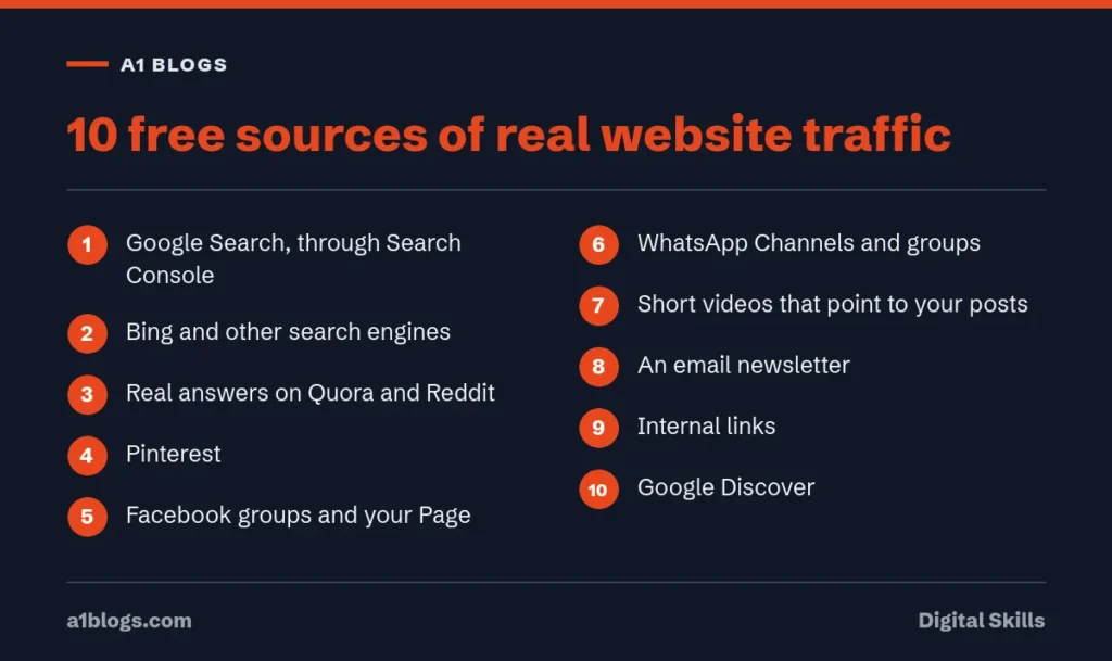 Free website traffic: 10 free sources of real website traffic