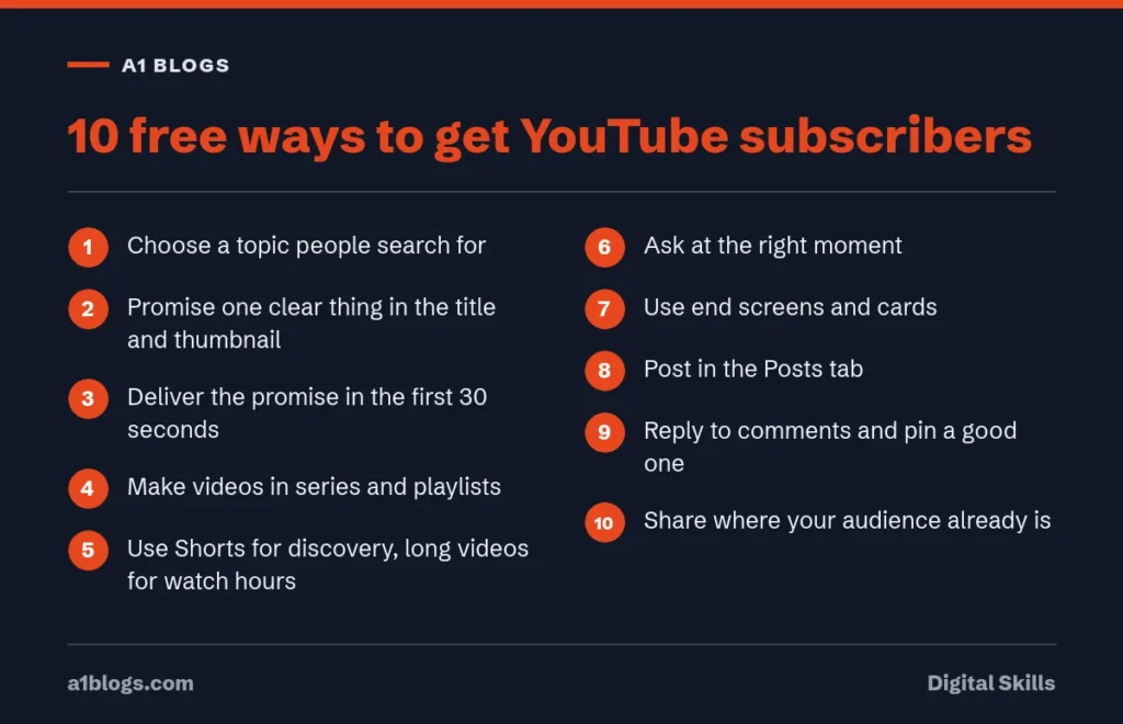 Free YouTube subscribers: 10 free ways to get YouTube subscribers
