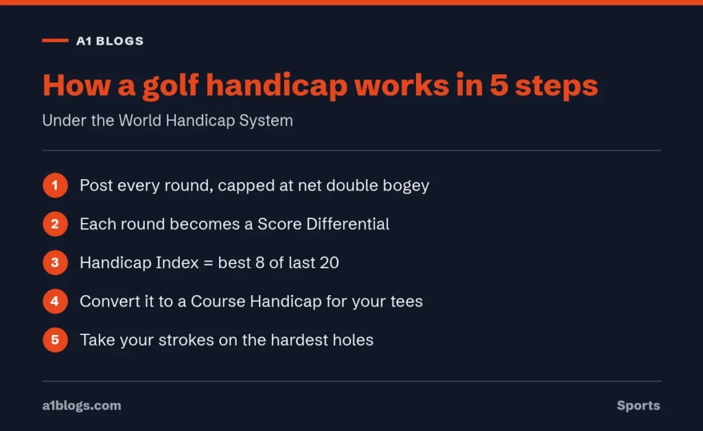 How a golf handicap works in five steps under the World Handicap System