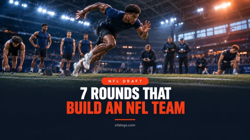 How the NFL draft works: prospect sprinting at a combine-style workout