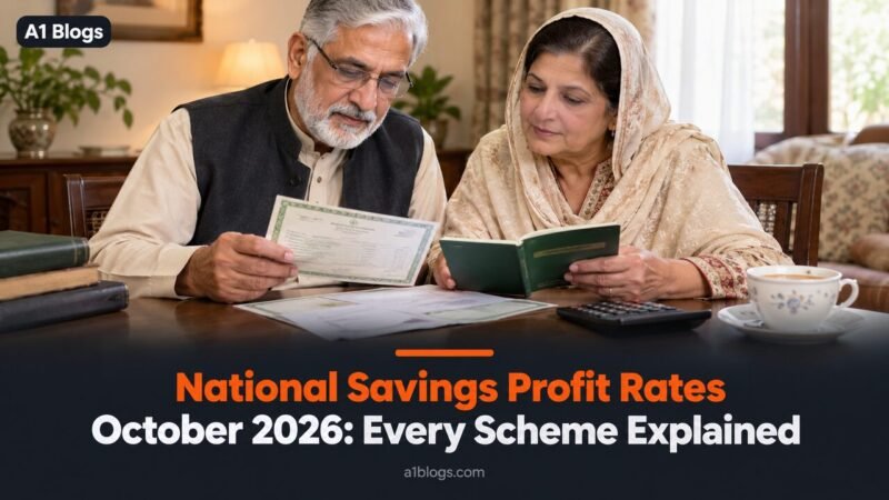 National Savings profit rates, older couple reviewing savings certificates at home