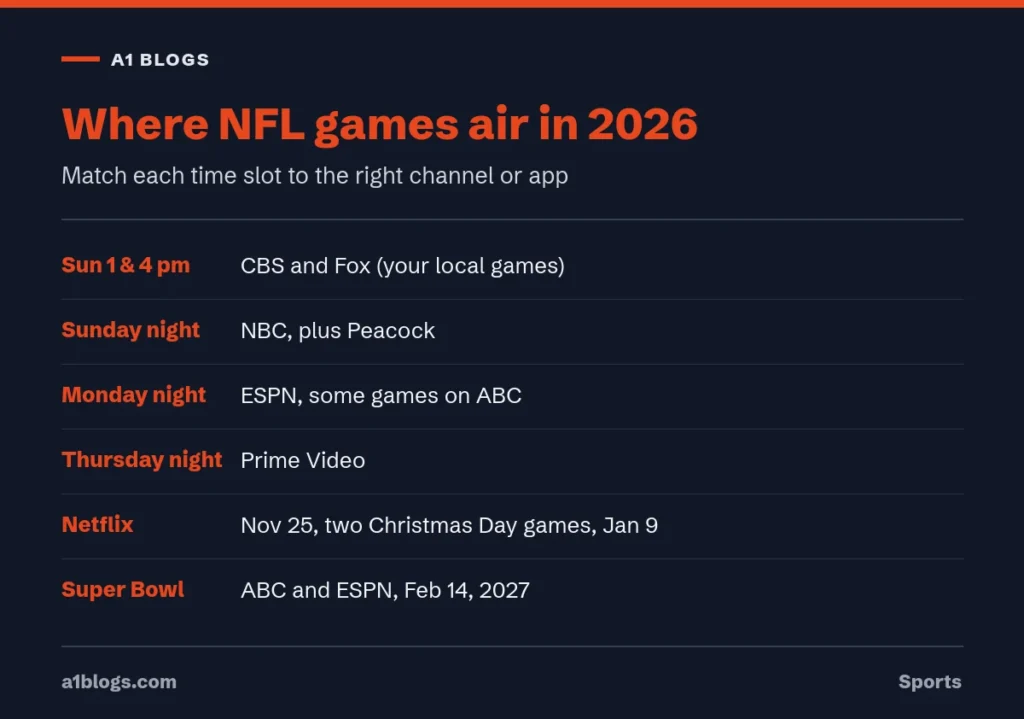 Where NFL games air in 2026, a schedule for how to watch NFL games without cable